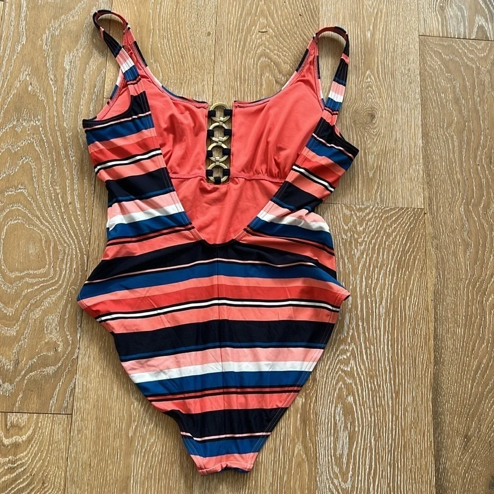Michael Kors Chain Ring Persimmon One-piece Swimsuit